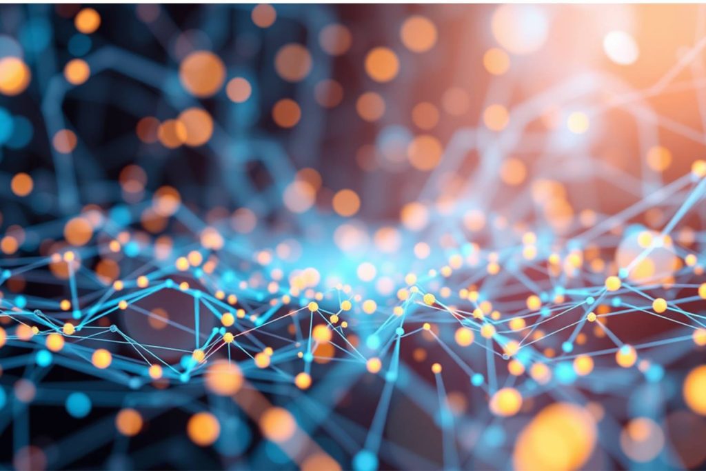 Red digital conectada que simboliza la transformación digital de las empresas y la adopción de inteligencia artificial en procesos corporativos.